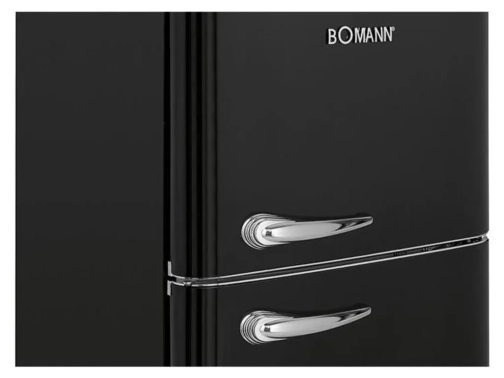 Réfrigérateur Rétro 208L Noir Idéal pour Petite Cuisine et Studio