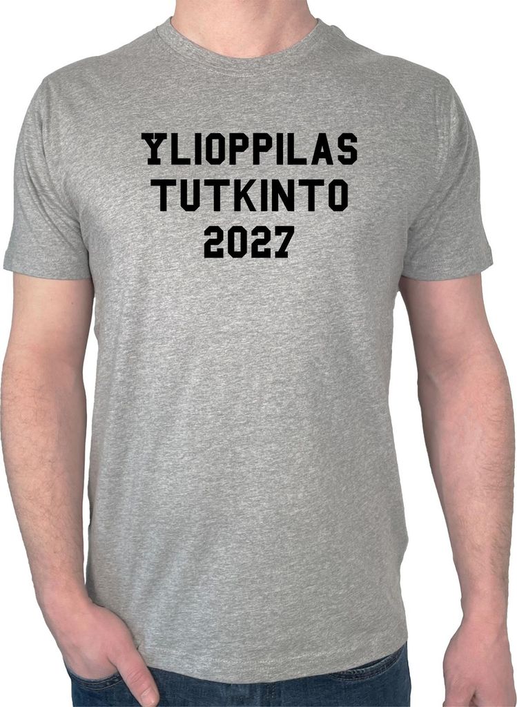 Huuraa Herren T-Shirt Ylioppilastutkinto 2027 Abschluss Finnland XL Sport Grey Bio Baumwolle Fairtrade Herrenshirt Geschenkidee