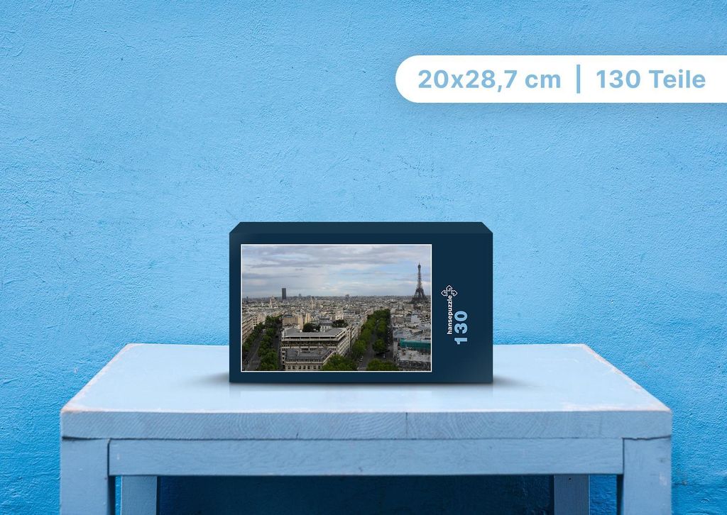 hansepuzzle 106803 - Paris Puzzle, 130 Teile, Reisen, 28,7 x 20,0cm mit hochwertiger Aufbewahrung, Kartonbox und wiederverschließbarem Beutel
