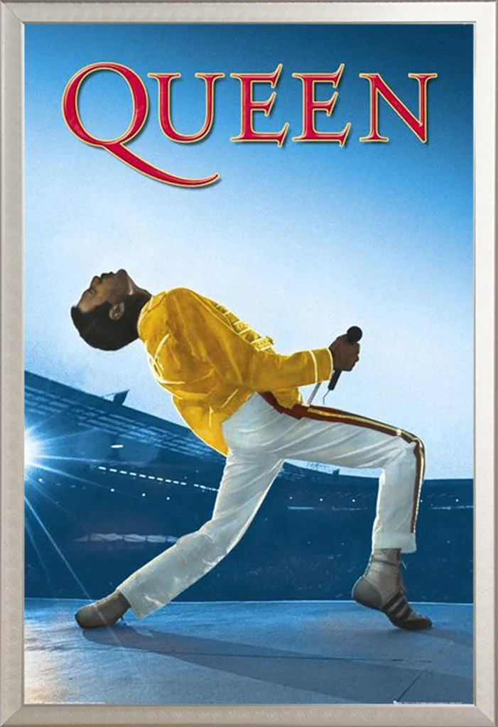 Décoration murale rock Queen Wembley cadre aluminium argenté Shinsuke
