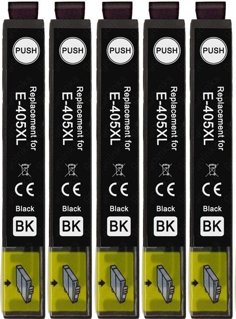 5 Druckerpatronen kompatibel mit Epson 405 XL Schwarz Black für WorkForce WF-7310 7830 7835 7840 3820 3825 4820 4825 4830