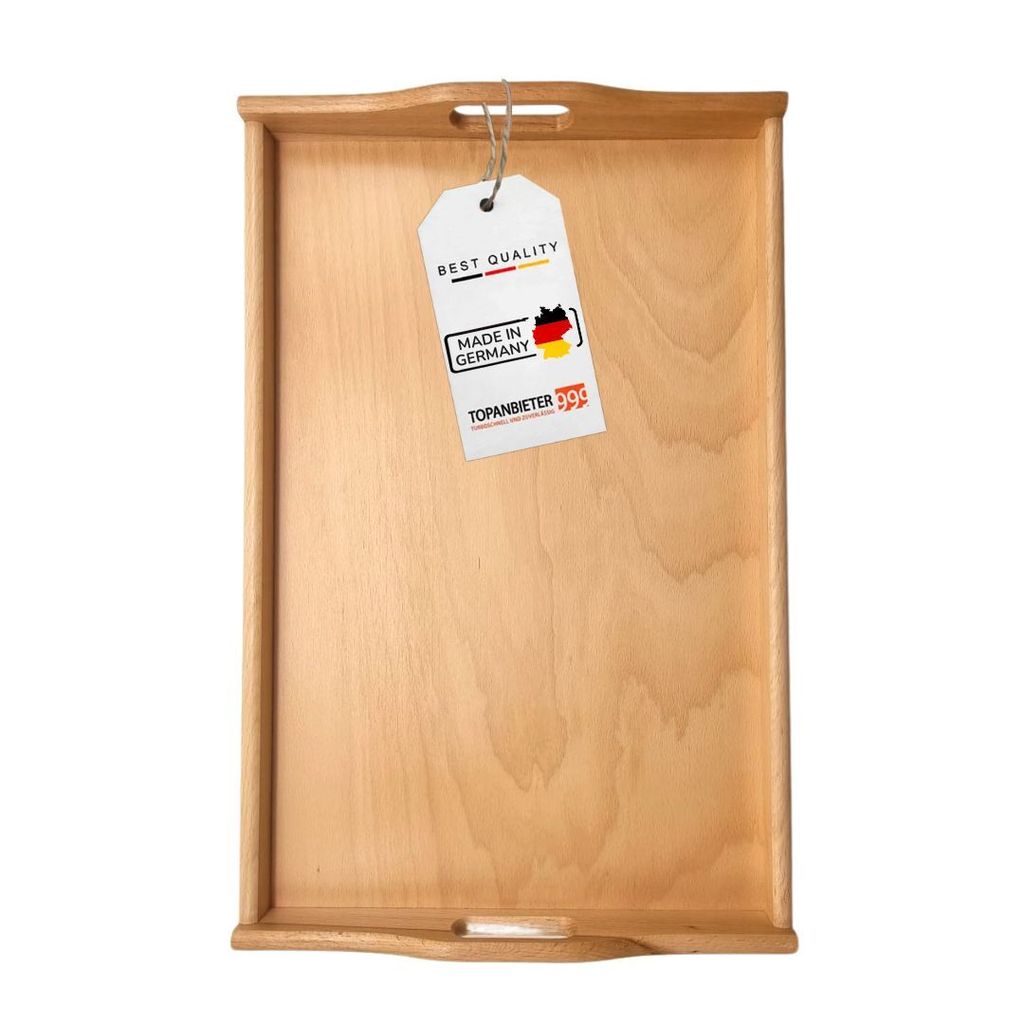 TOPANBIETER 999 Serviertablett Buche groß - 60 x 39 x 4 cm, Produktbild 