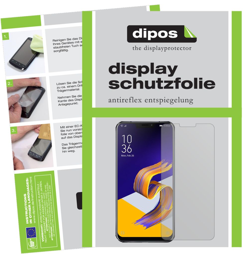6x Schutzfolie für Asus Zenfone 5Z ZS620KL matt Displayschutzfolie Folie Display