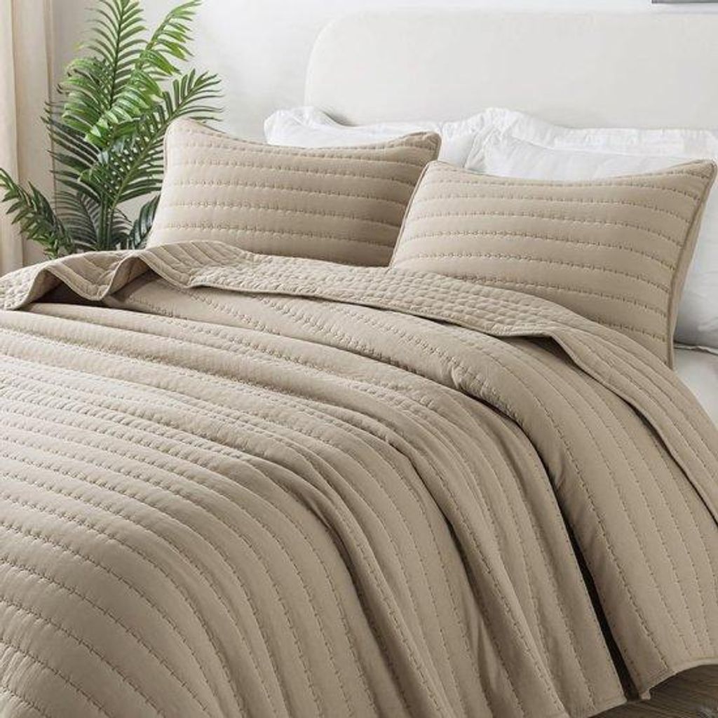 Famanu Sprei 200 x 220 cm – ultraflauschige Mikrofaser in Beige