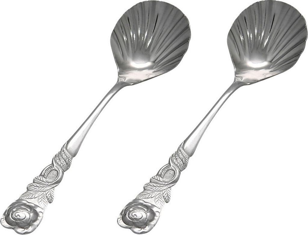GRÄWE Zuckerlöffel 2 Stück, Rosendekor