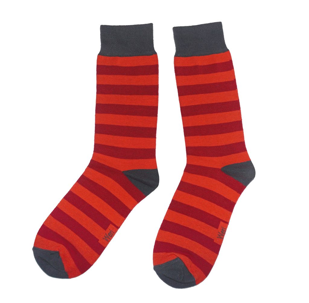Herren Basic Socken aus Baumwolle Ringel Chili Größe 43-46