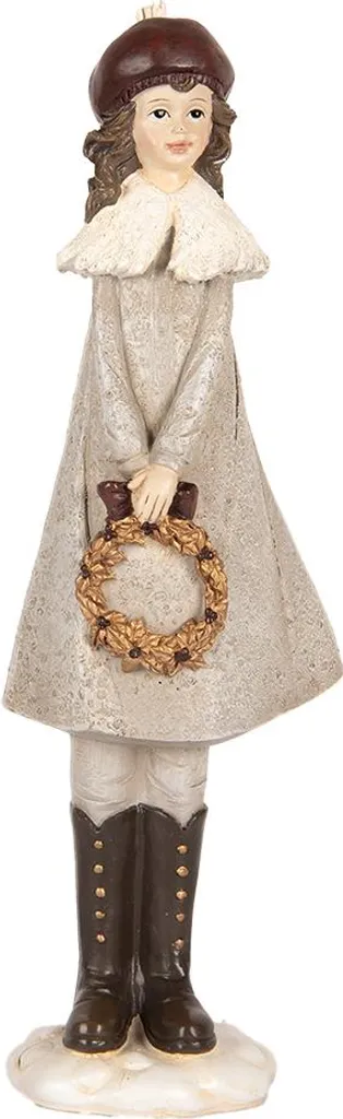 Statuette Fille Grise 30 cm pour Décoration de Table et Idée Cadeau Originale