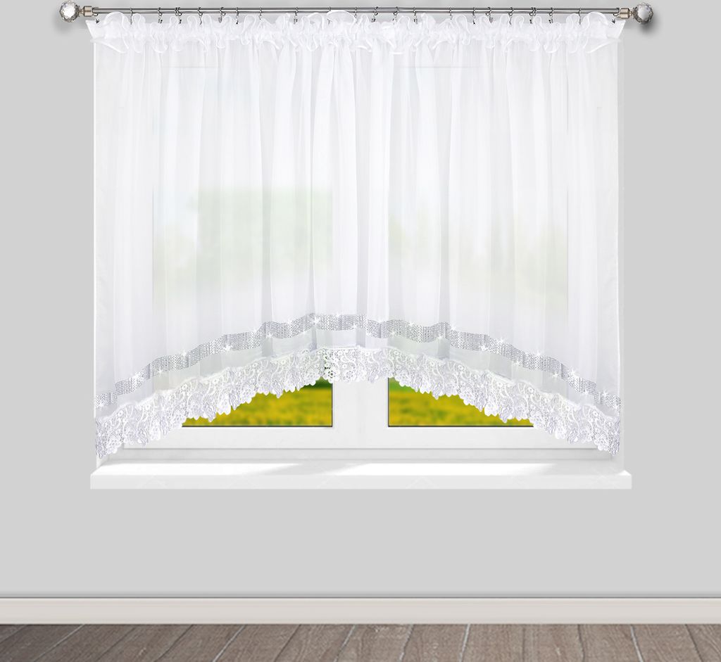 Hotová záclona, Virginia kamienky, 400 x 165 cm Biela Obrázok produktu 