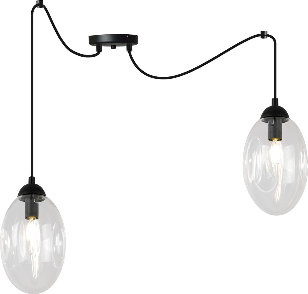 Loft Hängelampe – Elegante Deckenlampe Kronleuchter mit Glas Schirmen für Wohnzimmer und Schlafzimmer