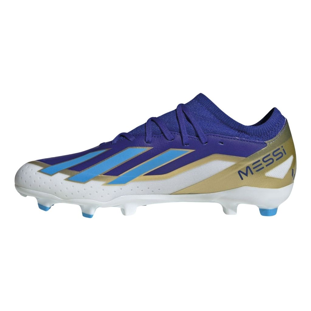 Adidas X Crazyfast League FG Messi Fußballschuhe blau/weiss/gold ID0712, Schuhgröße:43 1/3 EU