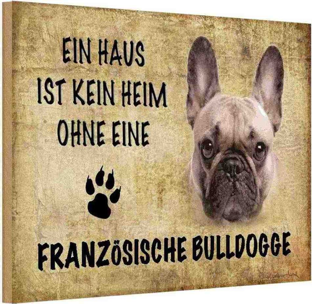 vianmo Holzschild 12x18 cm Französische Bulldogge Hund Tier Haustier