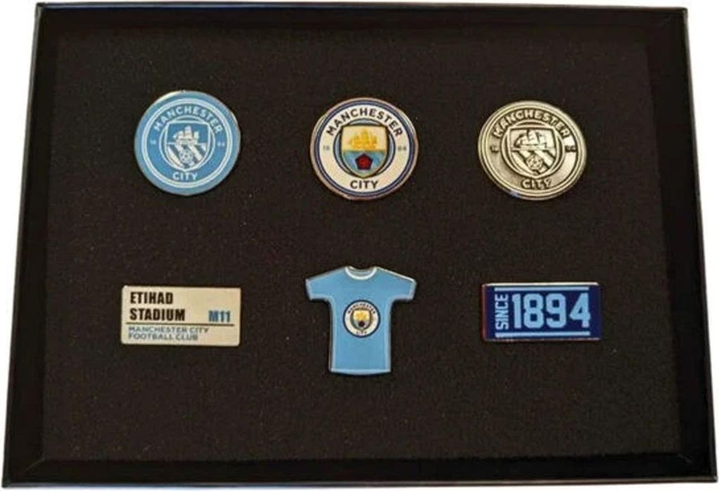 Manchester City FC - Anstecker-Set, Legierung (6er-Pack) TA13882 (Einheitsgröße) (Bunt)