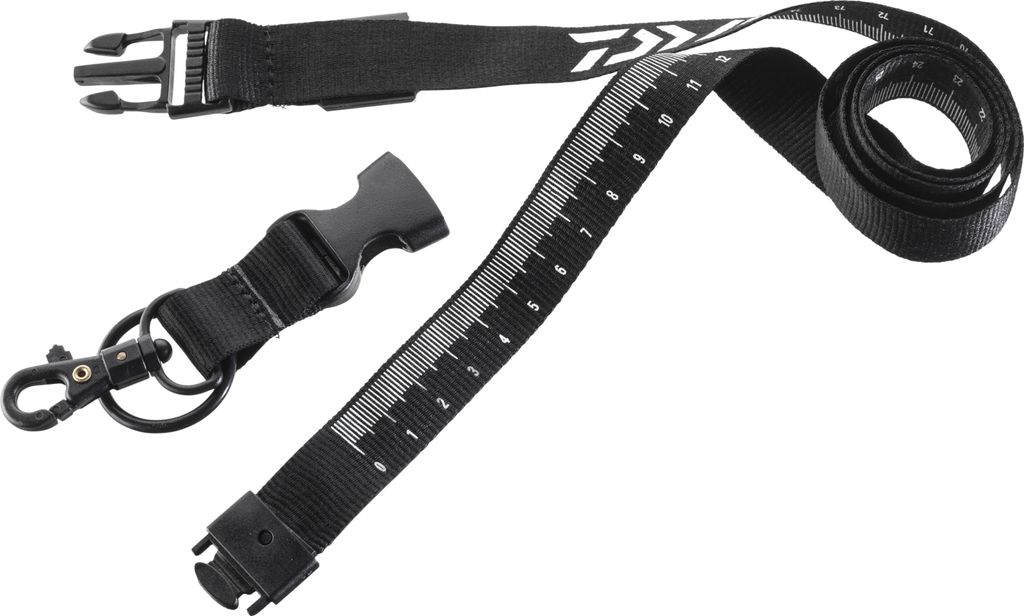 DAIWA Lanyard, Schlüsselband, 3cm, schwarz, mit Massband, 15803-001