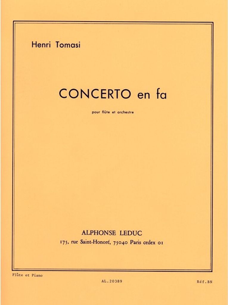 Concerto en fa pour flûte et orchestre pour flûte et piano