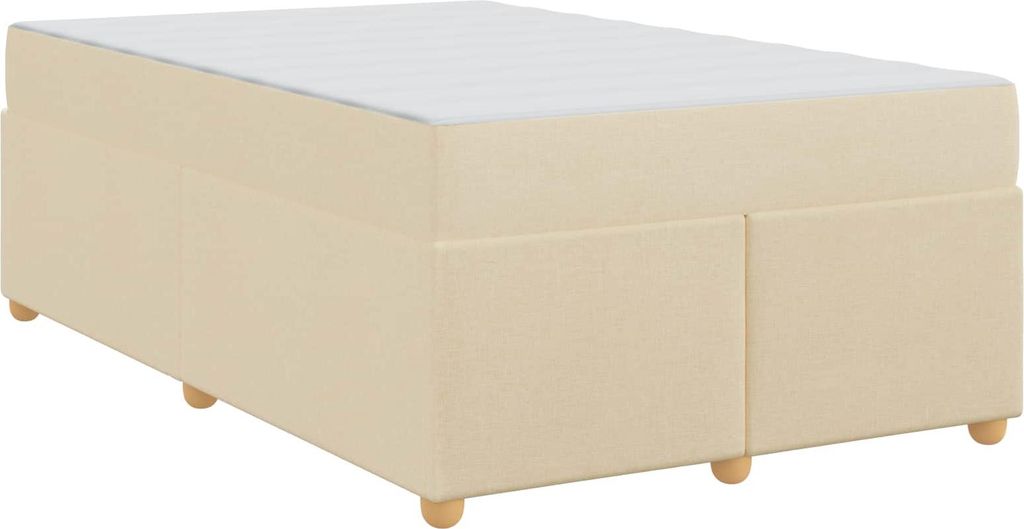 Bettrahmen mit Matratze Creme 120 x 190 cm Stoff
