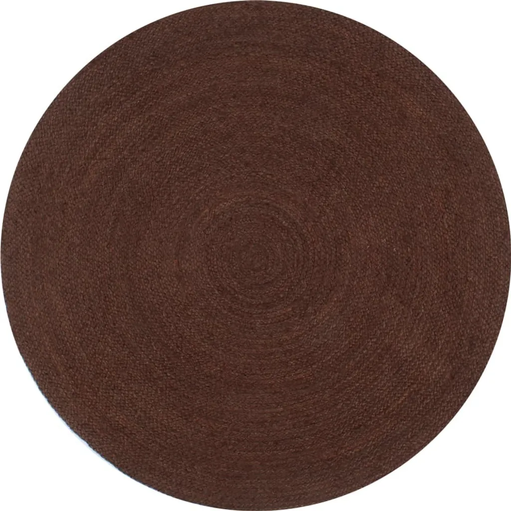 Petit Tapis Rond 90 cm Jute Marron pour Entrée ou Chambre - Style Nature