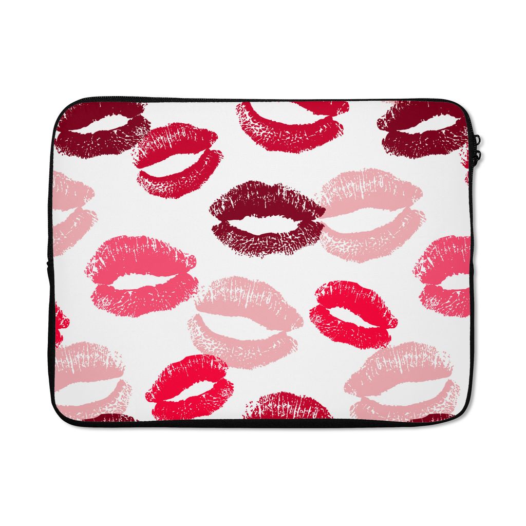 MuchoWow Laptop Hülle 15 Zoll Lippen - Kuss - Geschenk für Paare Laptoptasche - Laptoptasche - Sleeve - Rundum-Schutz
