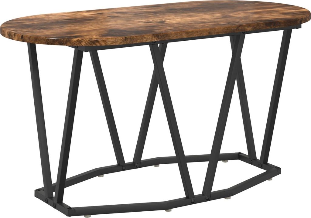 Couchtisch aus geräucherter Eiche 80x40x40,5 cm Holz und Metall, Couchtische DesignMöbel Neu