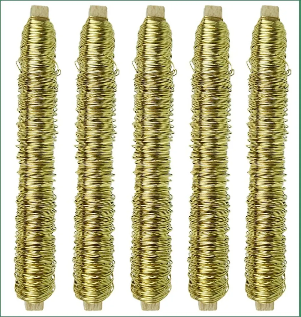 Fil de Décoration Doré Novatool pour Couronnes et Compositions Florales
