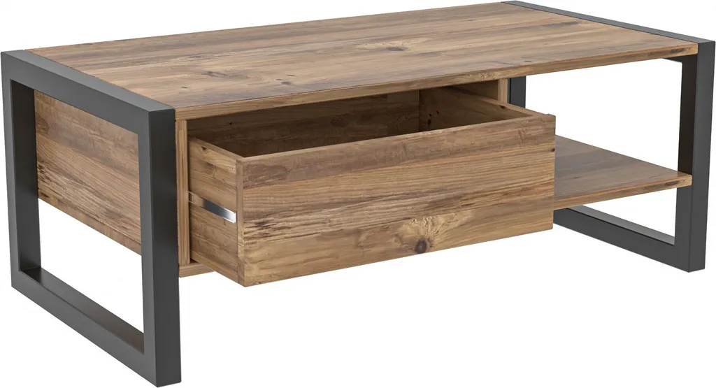 Table Basse Design Haldizen en Pin Atlantique Robuste et Esthétique