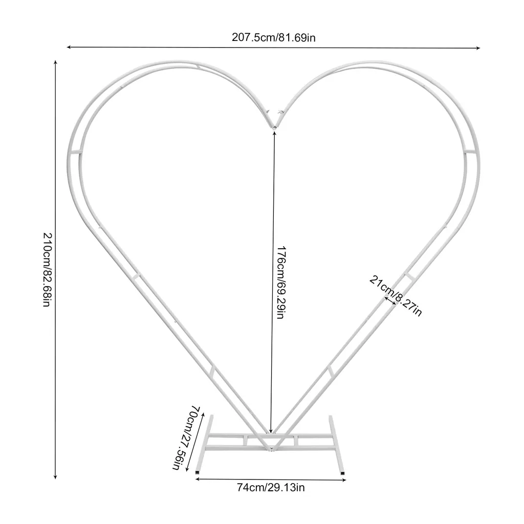Structure Arche de Ballon en Forme de Cœur - Support Métal DIY Blanc - 4