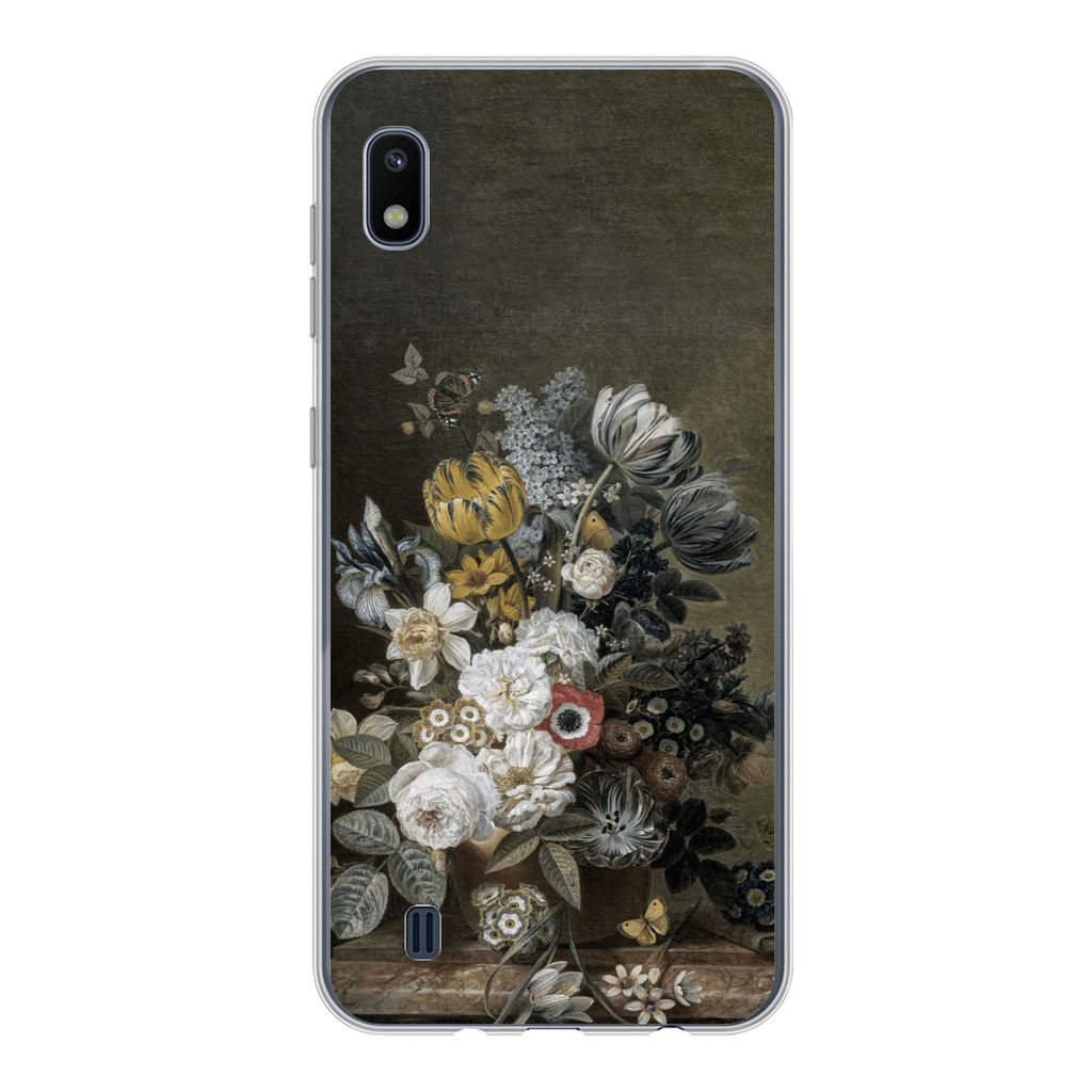 MuchoWow Handyhülle Schutzhülle Hülle für Samsung Galaxy A10 Stilleben mit Blumen - Alte Meister - Malerei Silikon Softcase Handy Hülle - Sc...