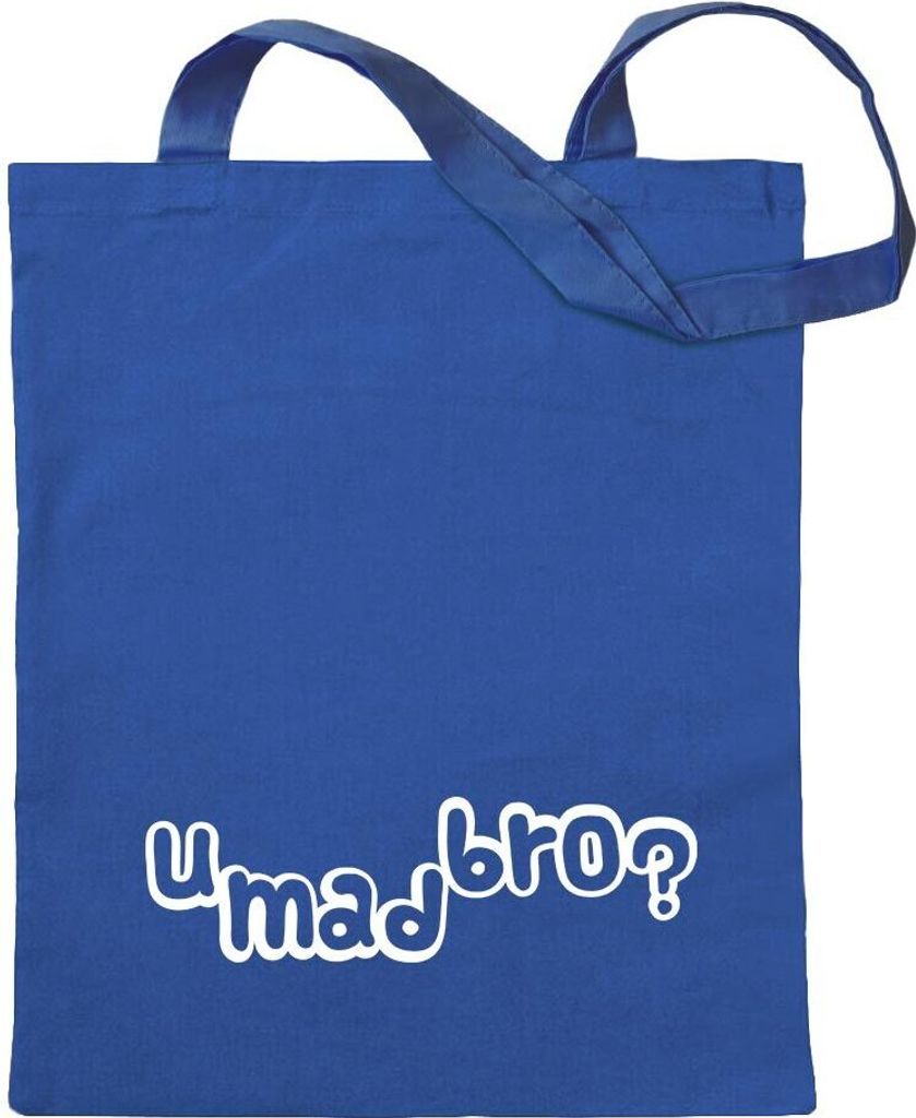 Kiwistar - Baumwolltasche - royalblau - u mad bro? - Tragetasche Stoffbeutel Umhängetasche langer Henkel