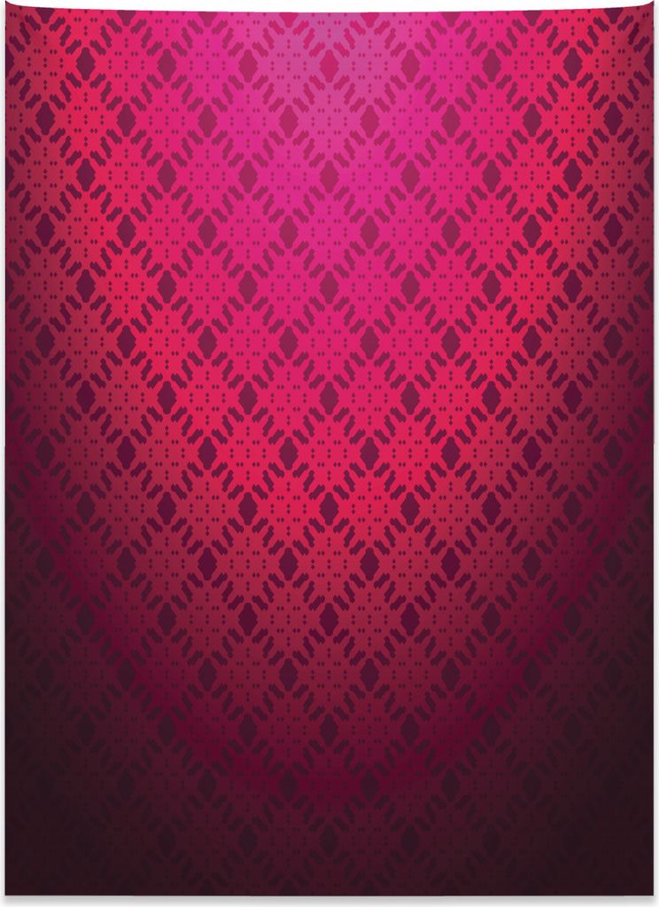 Abakuhaus Geometrisch Wandteppich, Damast Vintage Design aus Weiches Mikrofaser Stoff Kein Verblassen Klare Farben Waschbar, 110 x 150 cm, Pink Fuc...