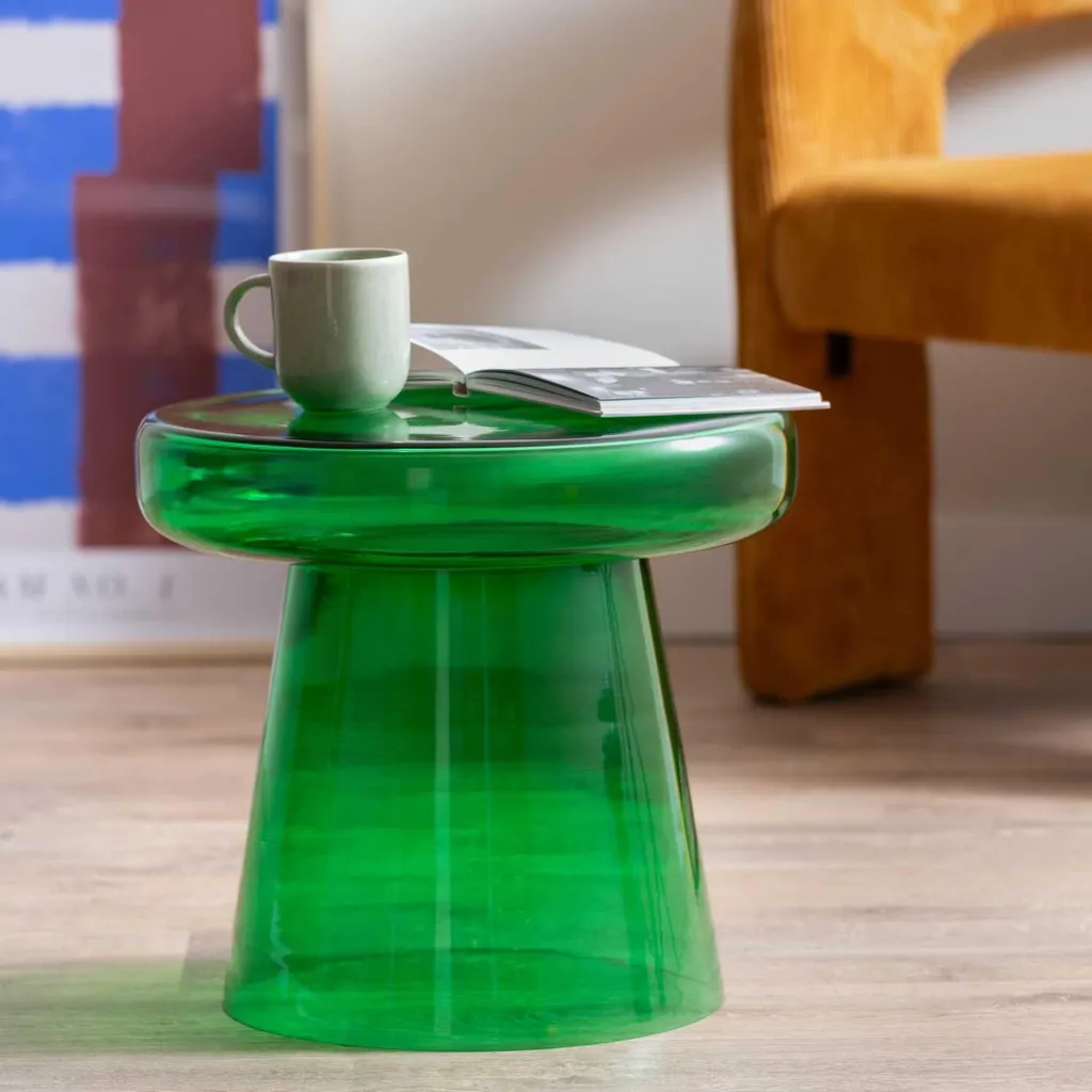 Table basse Simpleza Leitmotiv Vert métal - Design compact 41cm