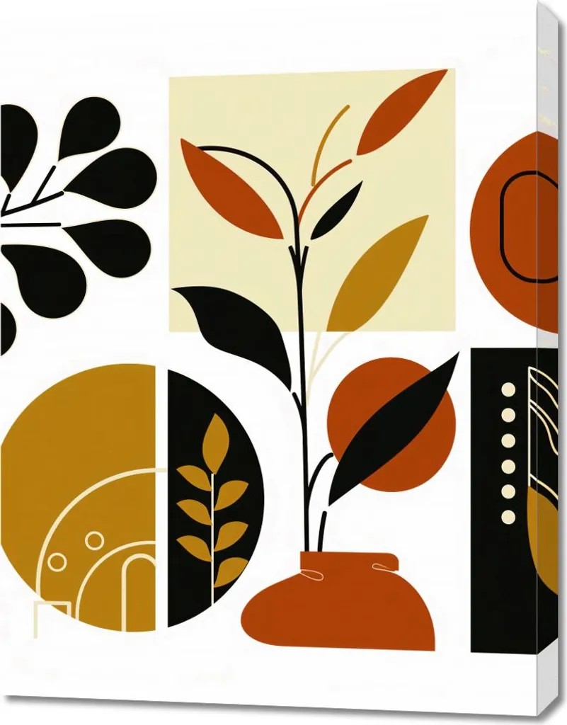 Collage Botanique 70 x 90 cm - Impression Haute Qualité Grand Format