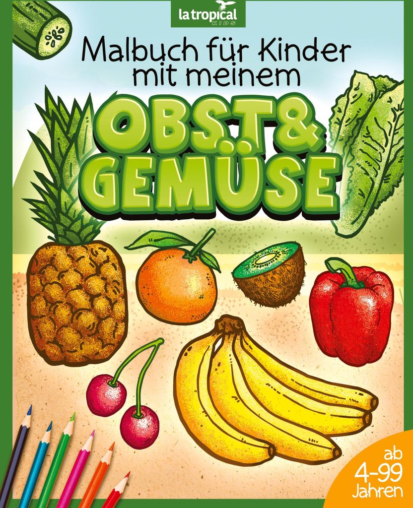 Malbuch für Kinder mit meinem Obst und Gemüse