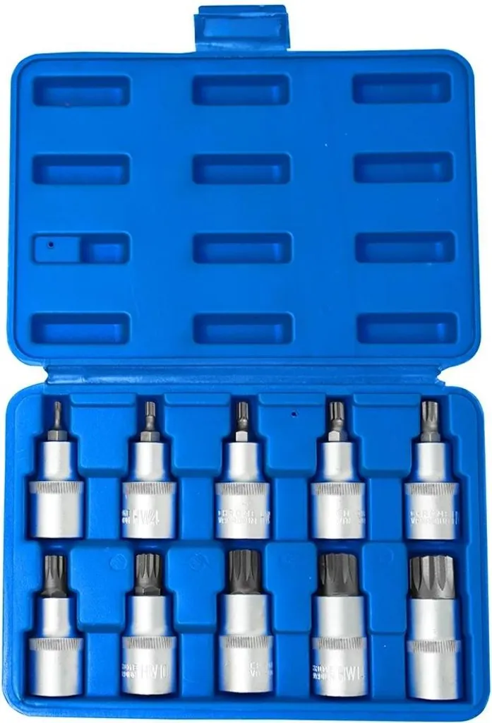 Jeu de clés à douille Torx bleu - Coffret durable avec rangement organisé