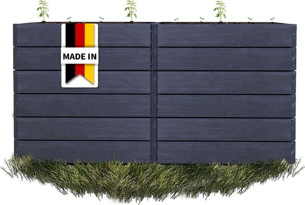 GARANTIA ERGO QUADRO 2 L 75 Hochbeet Wood, inkl. FLORA Wassersparsystem