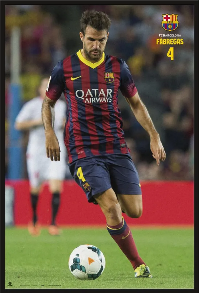 Poster FC Barcelone Cesc Fabregas sous cadre Shinsuke Vitre Acrylique