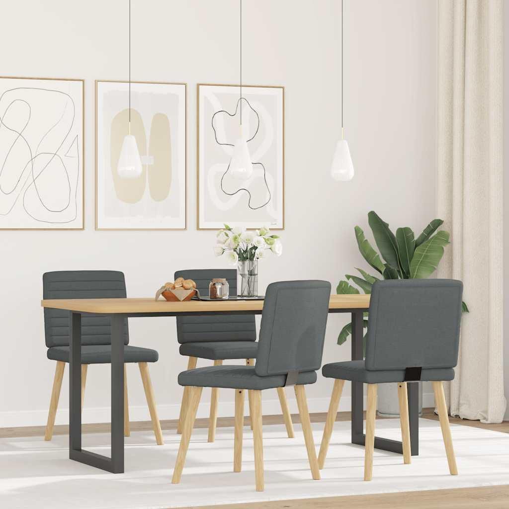 vidaXL Esszimmerstühle 4 Stk. Dunkelgrau Stoff Produktbild 