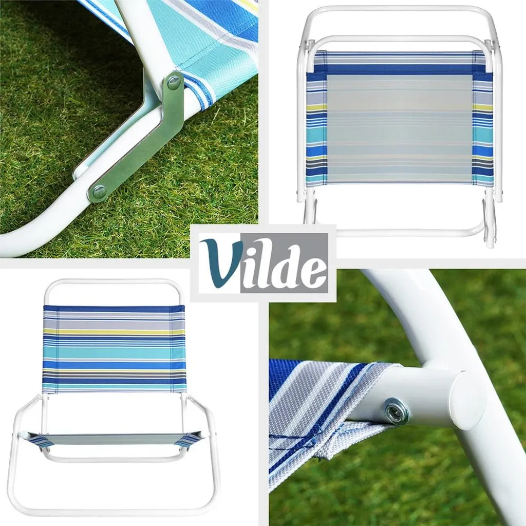 Chaises de Plage Vilde Pliables et Compactes - Duo Confort Multicolore - 8