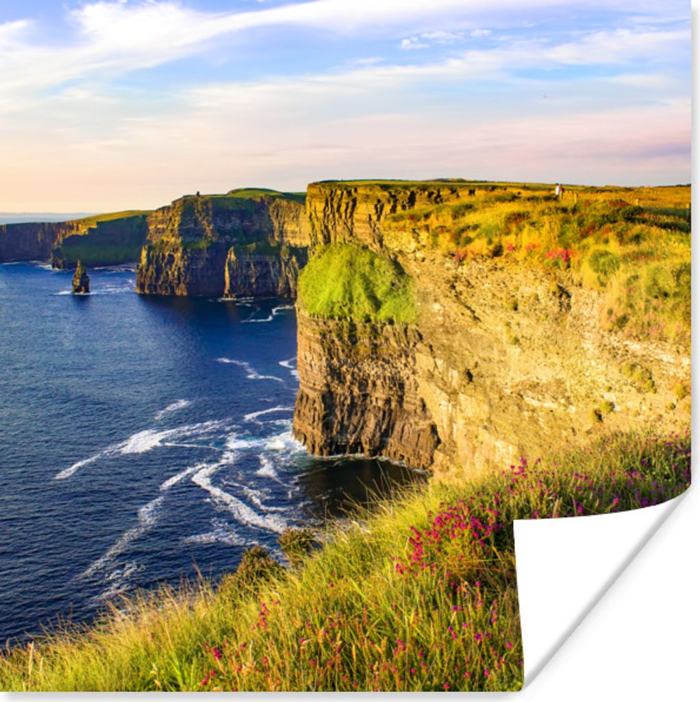 MuchoWow Poster Kalkstein von den Cliffs of Moher in Irland 30x30 cm - Wandposter - Printing