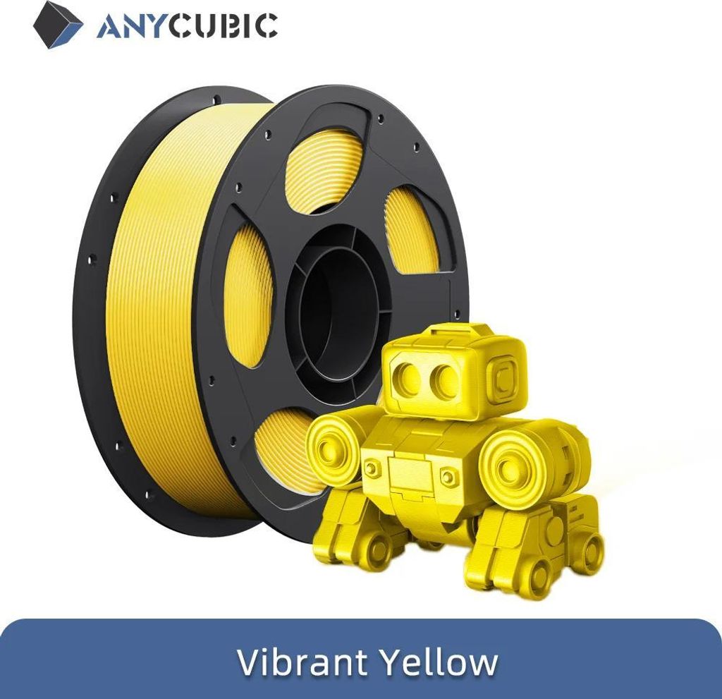 3D‐Drucker Filament - PLA 1,75 mm - 1 kg Spule - FDM/FFF - Hohe Geschwindigkeit - Hohe Präzision - Gelb