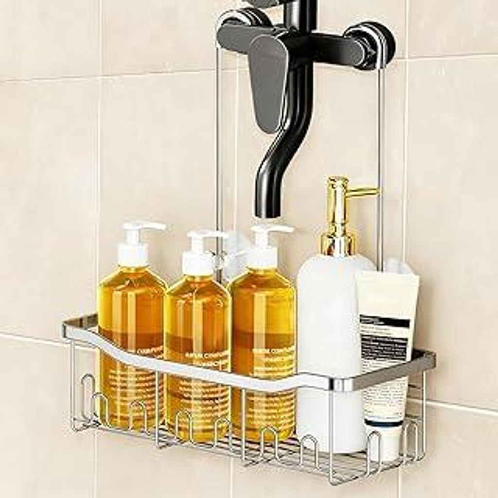 Duschablage Zum Hängen Duschregal Duschkorb Shampoo Halterung Für Dusche Shower Shelf Duschkorb Hang aus Edelstahl Duschhalterung Ohne Bohren Org...