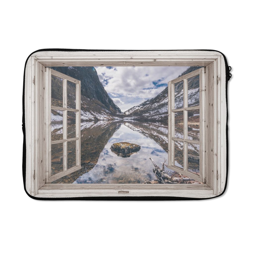 MuchoWow Laptop Hülle 14 ZollDurchblick - Berge - Stein Laptoptasche - Laptoptasche - Stoßsicher - Schutzhaube