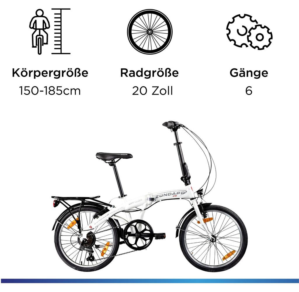 16 zoll klappräder 16-Zoll 6 Gang Klappräder, Travel Faltrad, Camping Klapprad mit Tragegriff, Faltfahrrad für Herren und Damen,Doppelscheibenbremse Sport & Freizeit ValkBasic PROCRAFT Roald - und Color:Ocean Blue