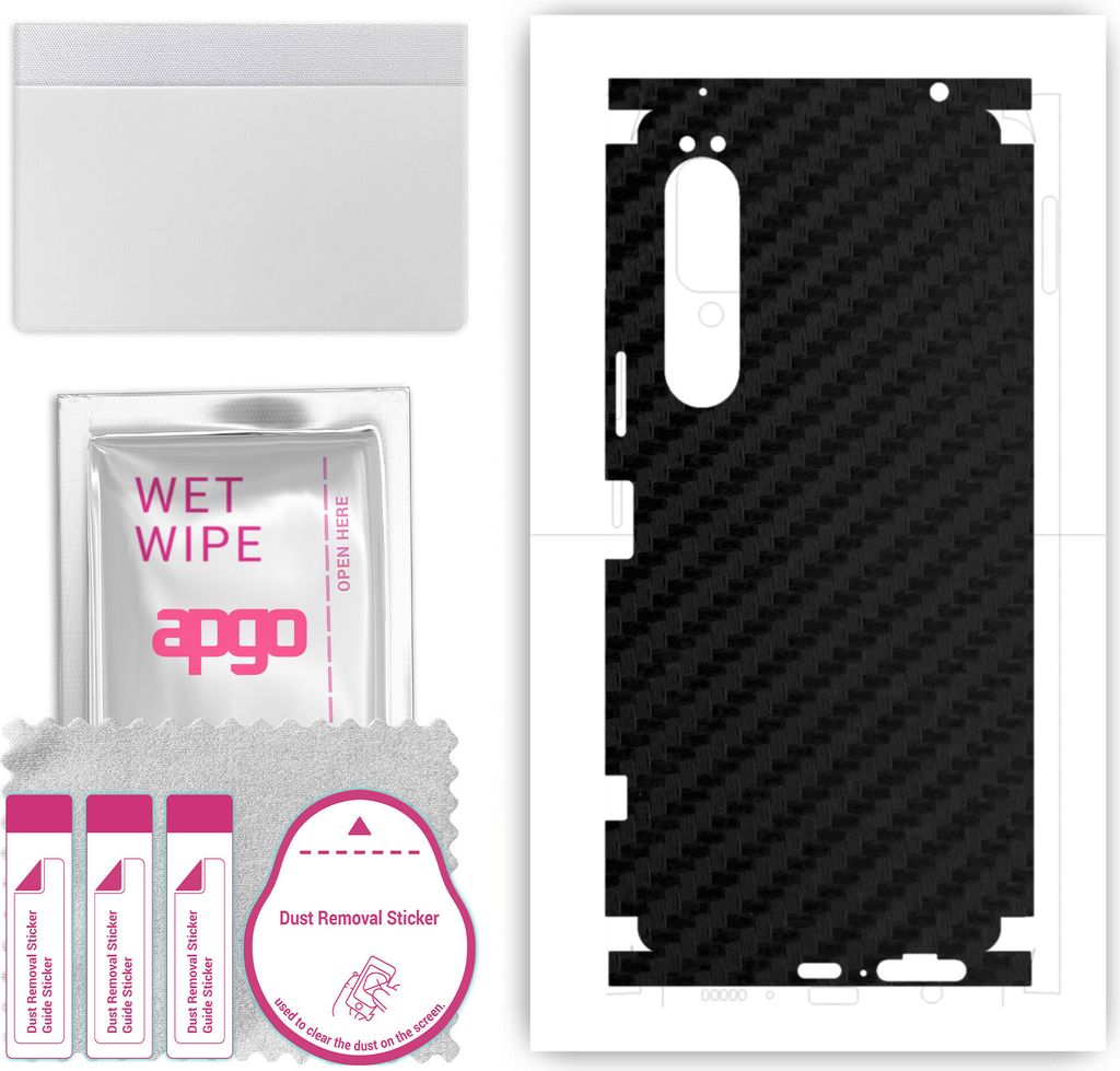 apgo Rückseite + Seiten Schutzfolie, Skin, kompatibel mit Sony Xperia 1 IV, Hinten Displayschutzfolie aus Vinylfolie, kratzfest, einfache Montage ...