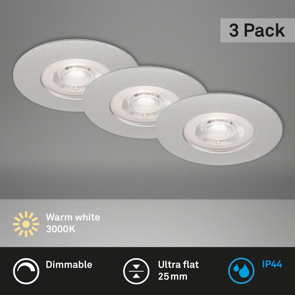 LED vstavané osvetlenie Briloner CTS IP44 3x5 W 460 lm 3000 Obrázok produktu 