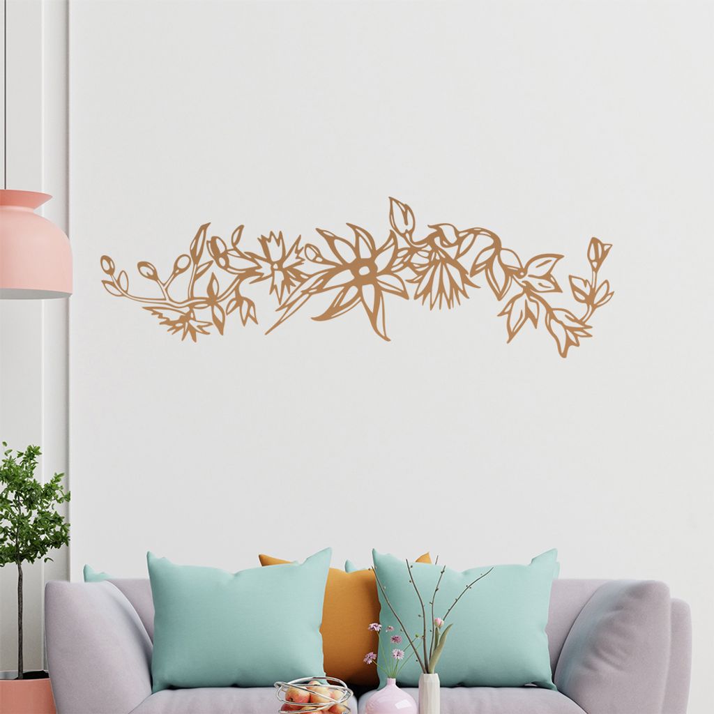 Blumen -Ranken Wandtattoo in 6 Größen - Wandaufkleber Wall Sticker - Dekoration, Küche, Wohnzimmer, Schlafzimmer, Badezimmer
