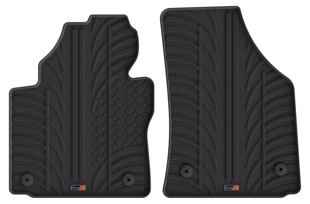 TRAVALL Volkswagen Caddy (2007-2020) Hochwertige robuste Gummifu§matten Fussmatten mit geformten Gummimatten erhšhten RŠndern und Clips rutschfe...