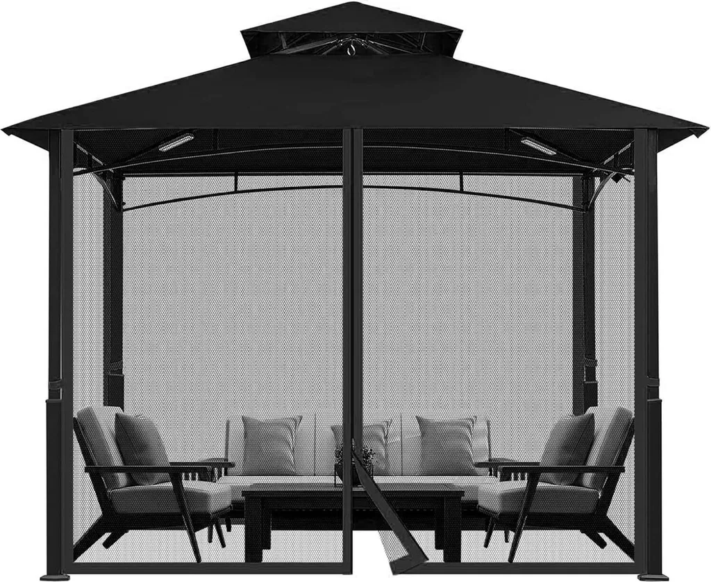 Anti-moustiques pour pavillon 3x3m : Kit moustiquaire universel avec zip