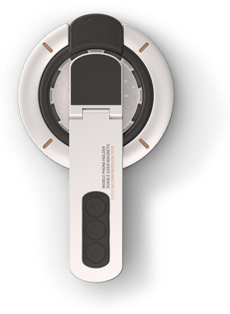 INF Magnetischer Handyhalter mit Ring 360° drehbar ABS Metall 10cm Silber