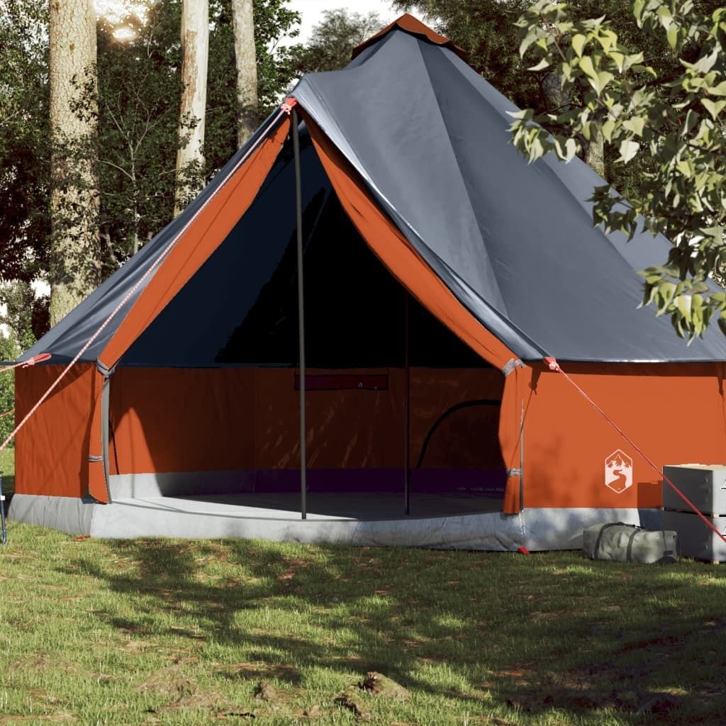 Möbel Tipi-Familienzelt 10 Personen Grau und Orange Produktbild 