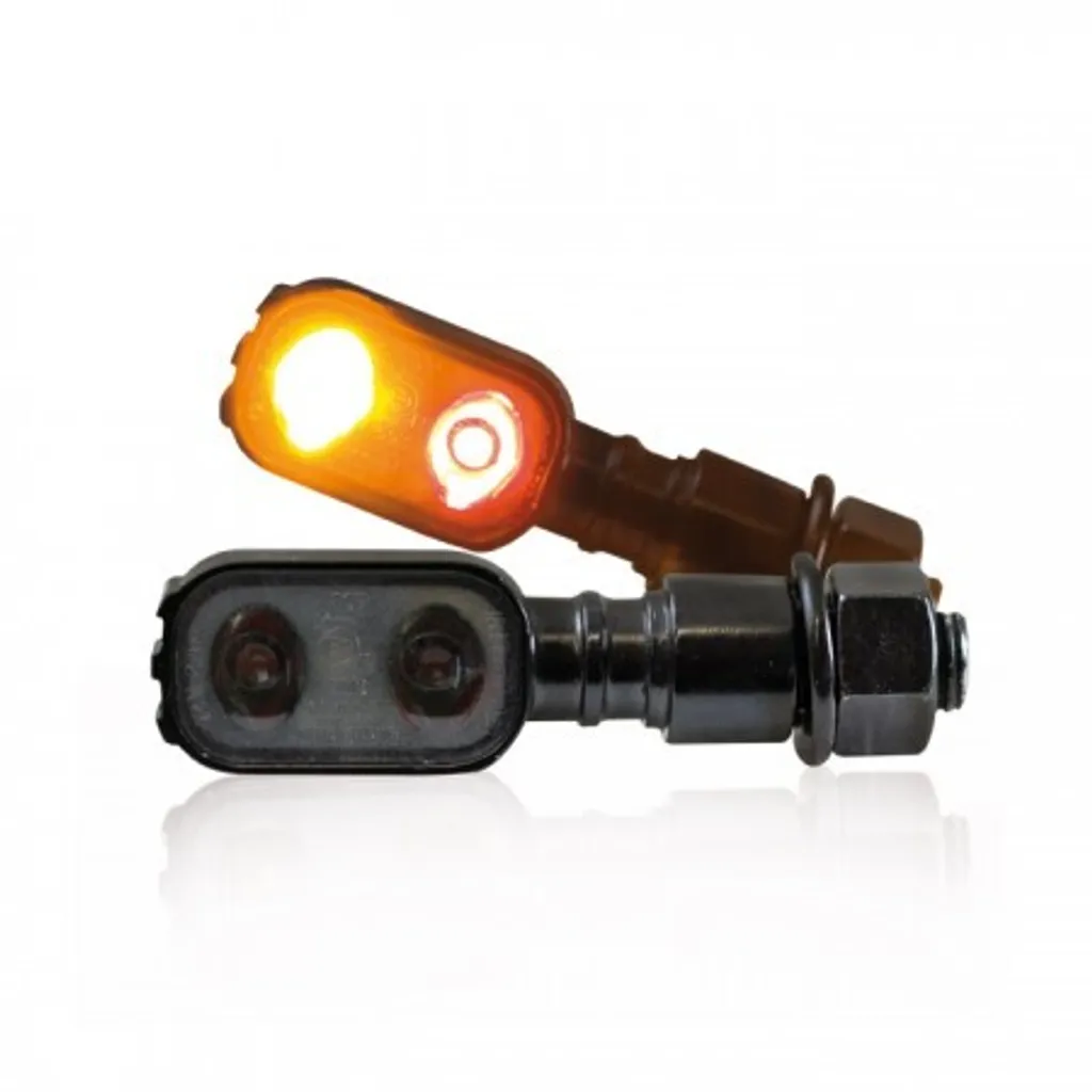 Feu Clignotant LED Moto RL Kombi Fluted Alu Noir - Accessoire Homologué