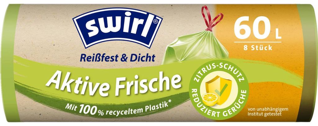 Swirl 4638 - Müllbeutel Aktive Frische 8 Stk 60 Liter Produktbild 